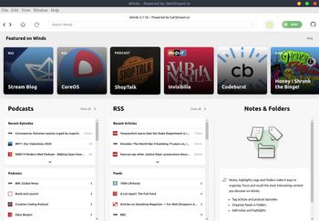モダンで美しいRSS&ポッドキャストリーダー「Winds」をUbuntuで使用するのサムネイル